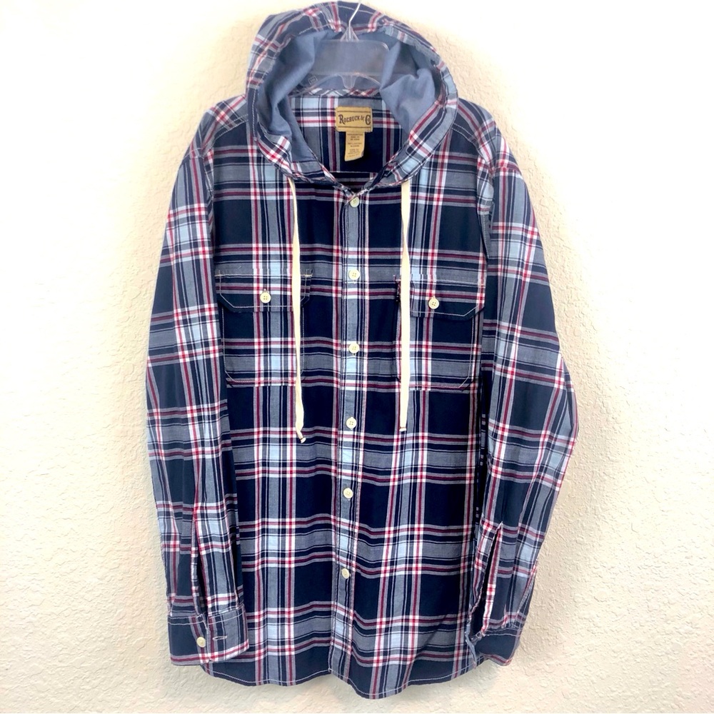 Roebuck & Co Plaid Hooded Shirt
